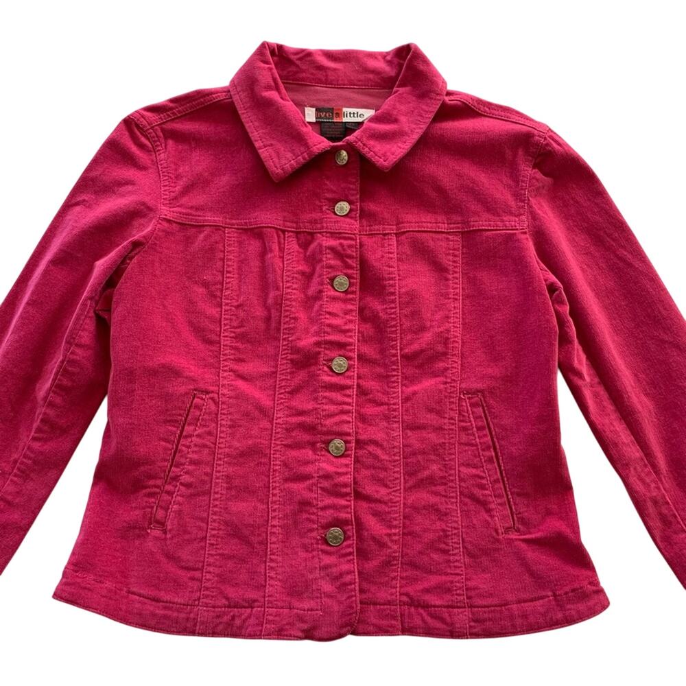 Reworked Apparel The Rolling Stones Pink Corduroy Upcycled Jacket Women's Small - Picture 3 of 7